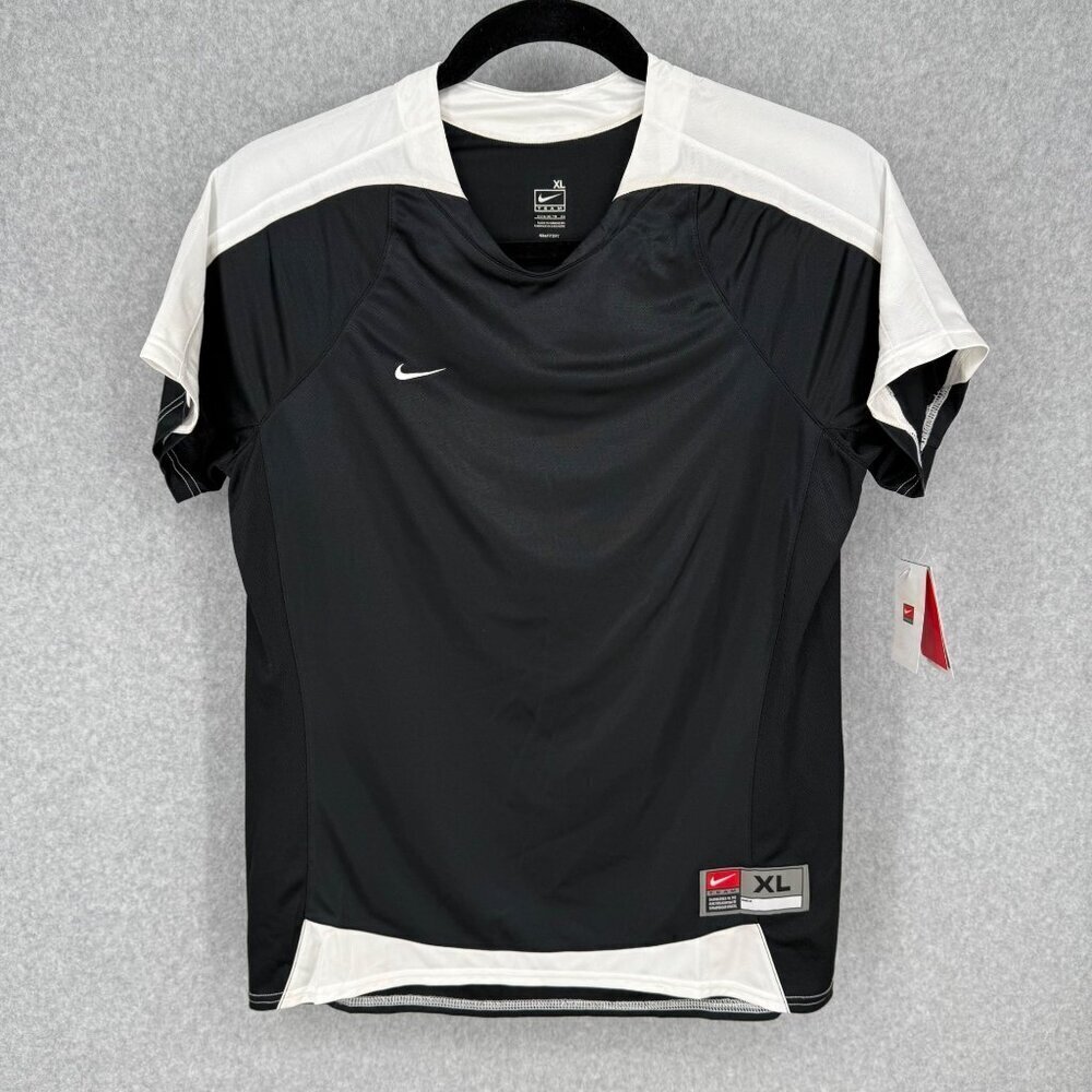 Nike Women US Team Game Soccer Jersey Size XL Black White Short Sleeve Plain NWD